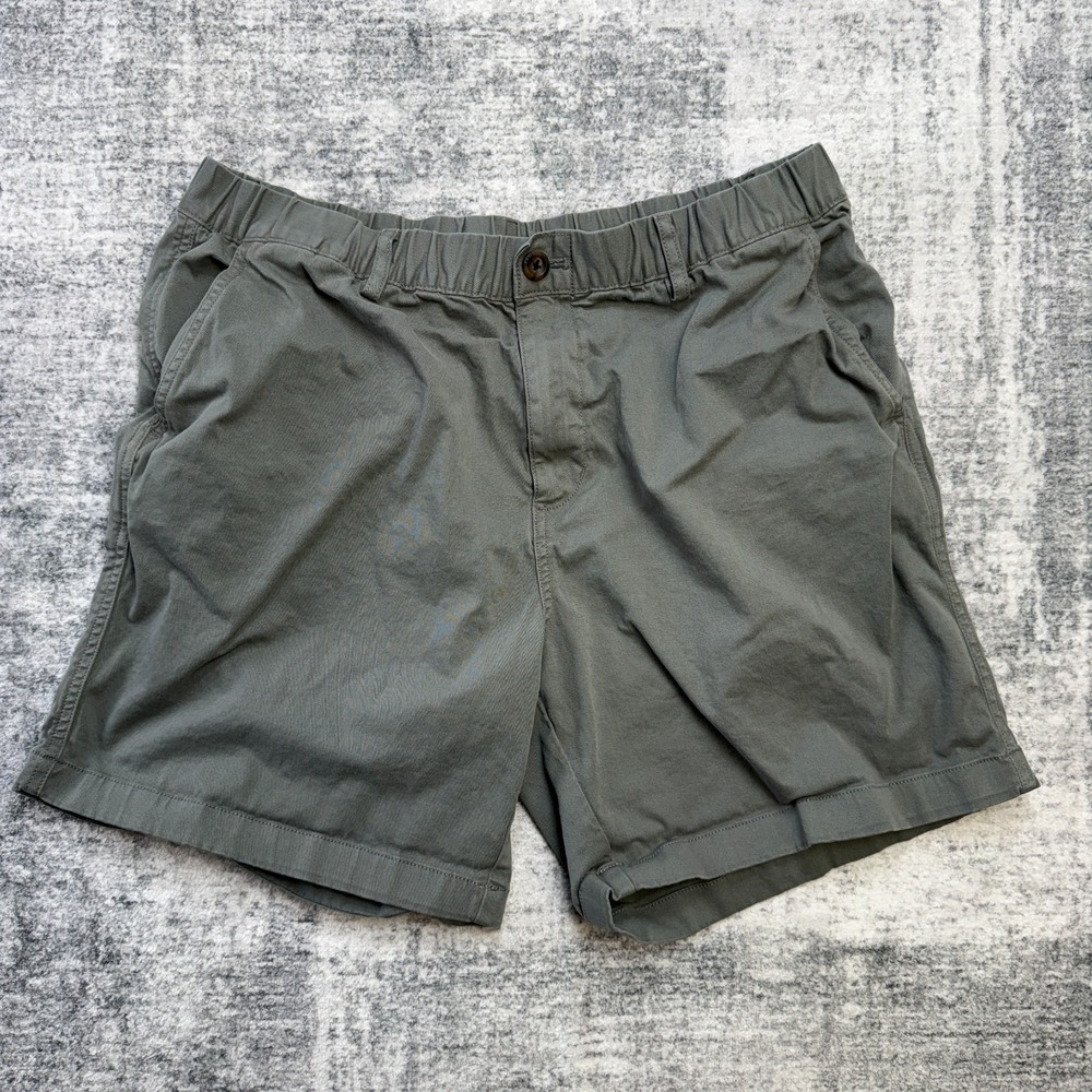 Bearbottom Shorts Mens XL 7" Gray Elastic Waist Cotton Twill Chino Casual Summer